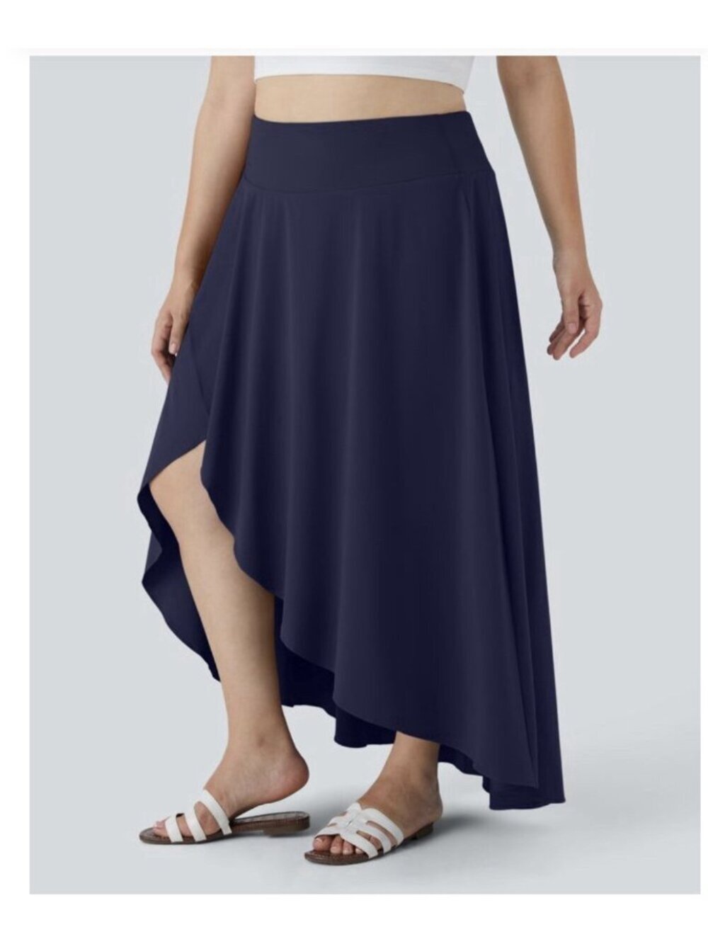 Halara Breezeful High Waisted High Low Skirt Patriot Blue Size XL